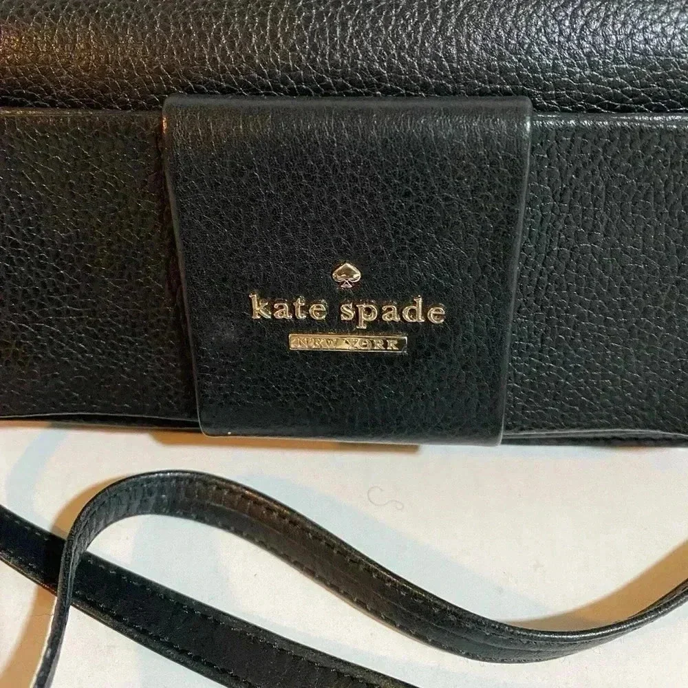 Kate spade black leather crossbody handbag